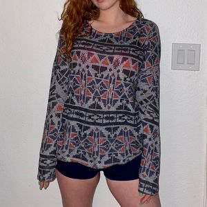 Long sleeve southwest style lounge top